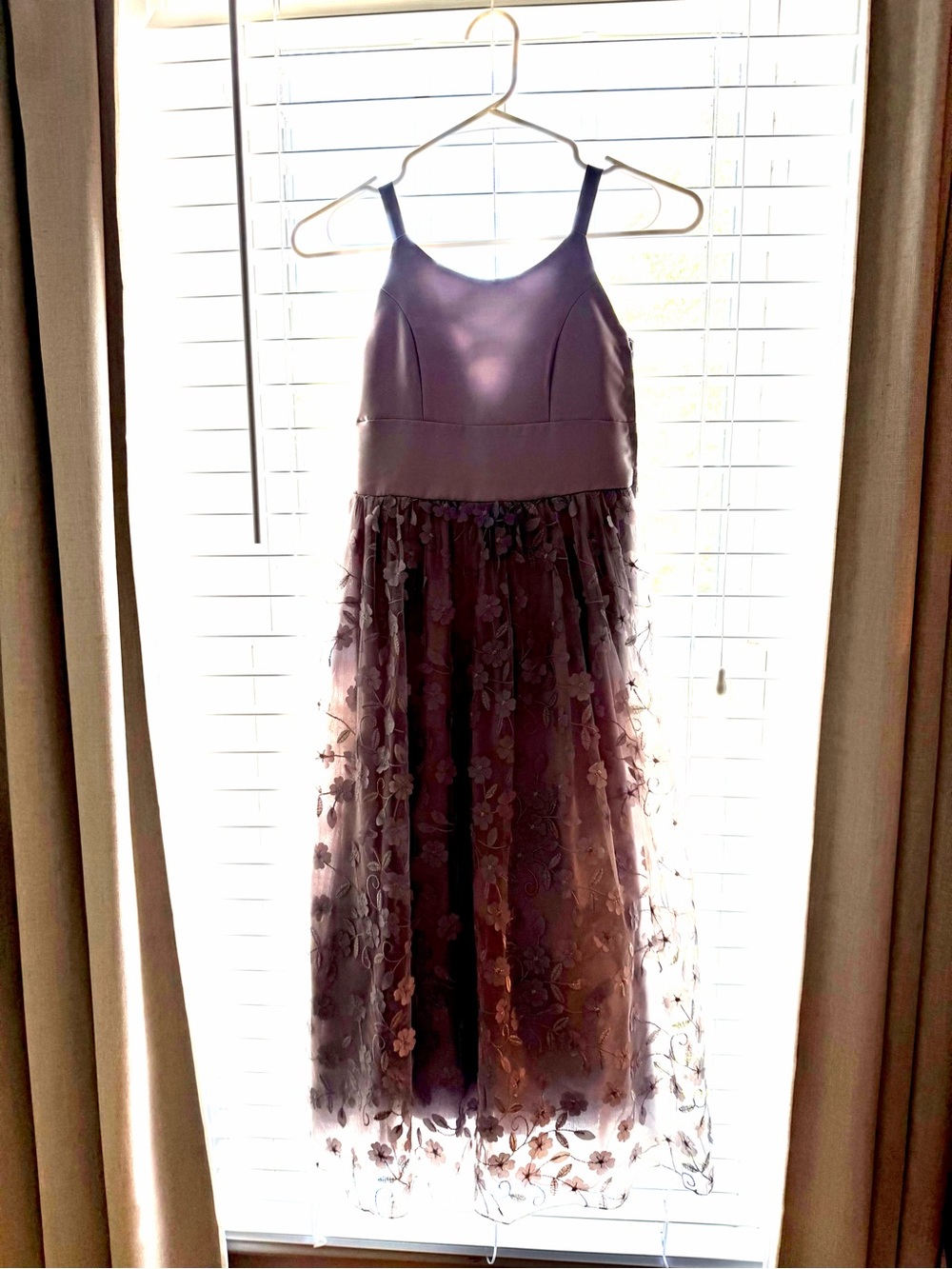 Speechless Lavender Floral Mesh Formal Dress